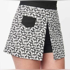 NWT 1X 16 Unique Vintage Black & White Zebra Print “Hide & Seek” Skort Skirt
